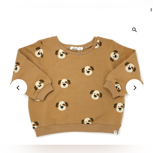 oh baby! Brooklyn Boxy Sweatshirt & Joggers- Puppy Faces Print - Caramel- 2-3 YR - Picture 8 of 8
